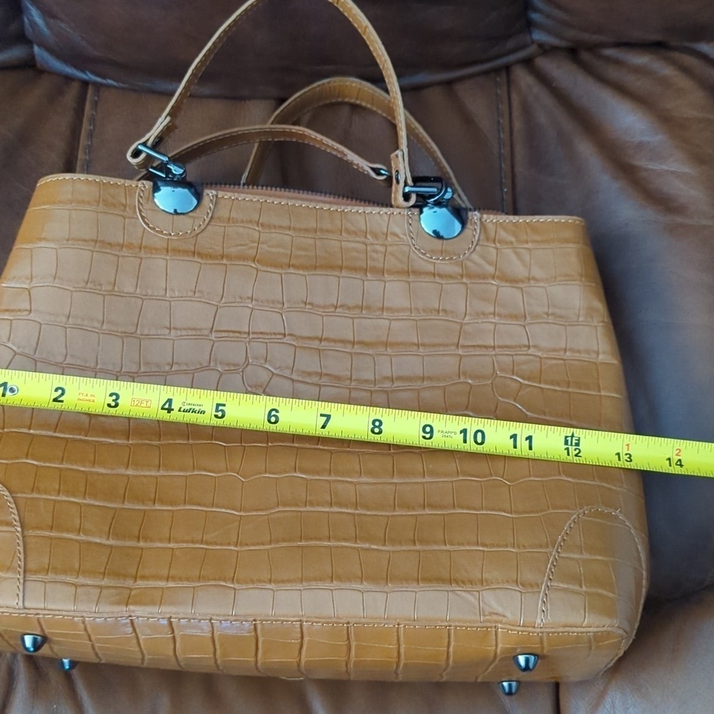 HP. Made in Italy Divina Firenze Embossed Alligator Leather 2-Way Bag - Picture 12 of 14
